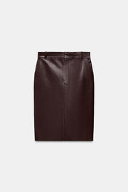 Jupe midi en cuir ZW Collection Édition limitée