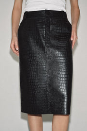 Jupe crocodile cuir ZW Collection Édition limitée