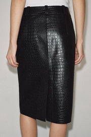 Jupe crocodile cuir ZW Collection Édition limitée