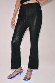 Pantalon en cuir coupe évasée ZW Collection Édition limitée