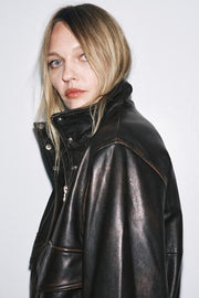 Veste bomber 100 % cuir ZW Collection Édition limitée
