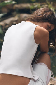 Top en maille à fermeture asymétrique