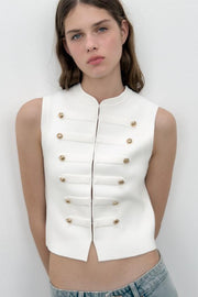 Top façon gilet à boutons