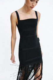 Robe longue à franges