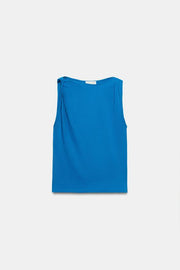 T-shirt drapé sans manches