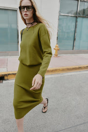 Jupe midi en maille