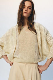 Top façon gilet en maille à décolleté en V