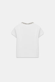 Top en maille à perles bijou