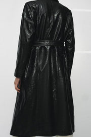 Trench 100 % cuir à épaulettes – ZW Collection Édition limitée