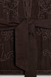 Veste kimono brodée avec ceinture