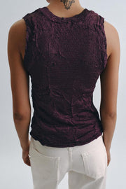 Top en maille effet froissé