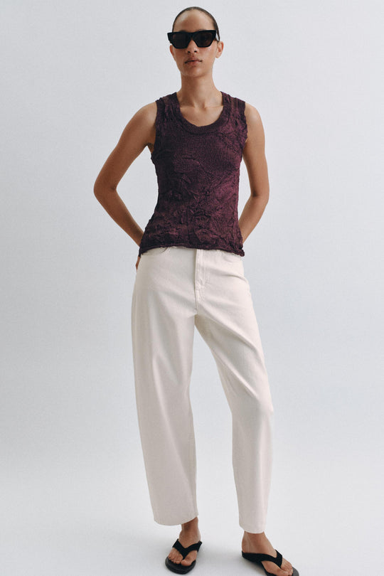 Top en maille effet froissé