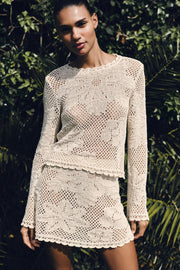 Pull en maille pointelle
