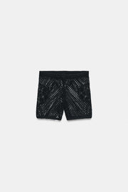 Short en maille ajourée