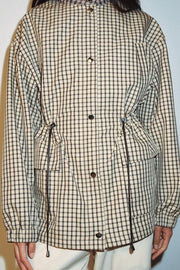 Veste à carreaux à col montant