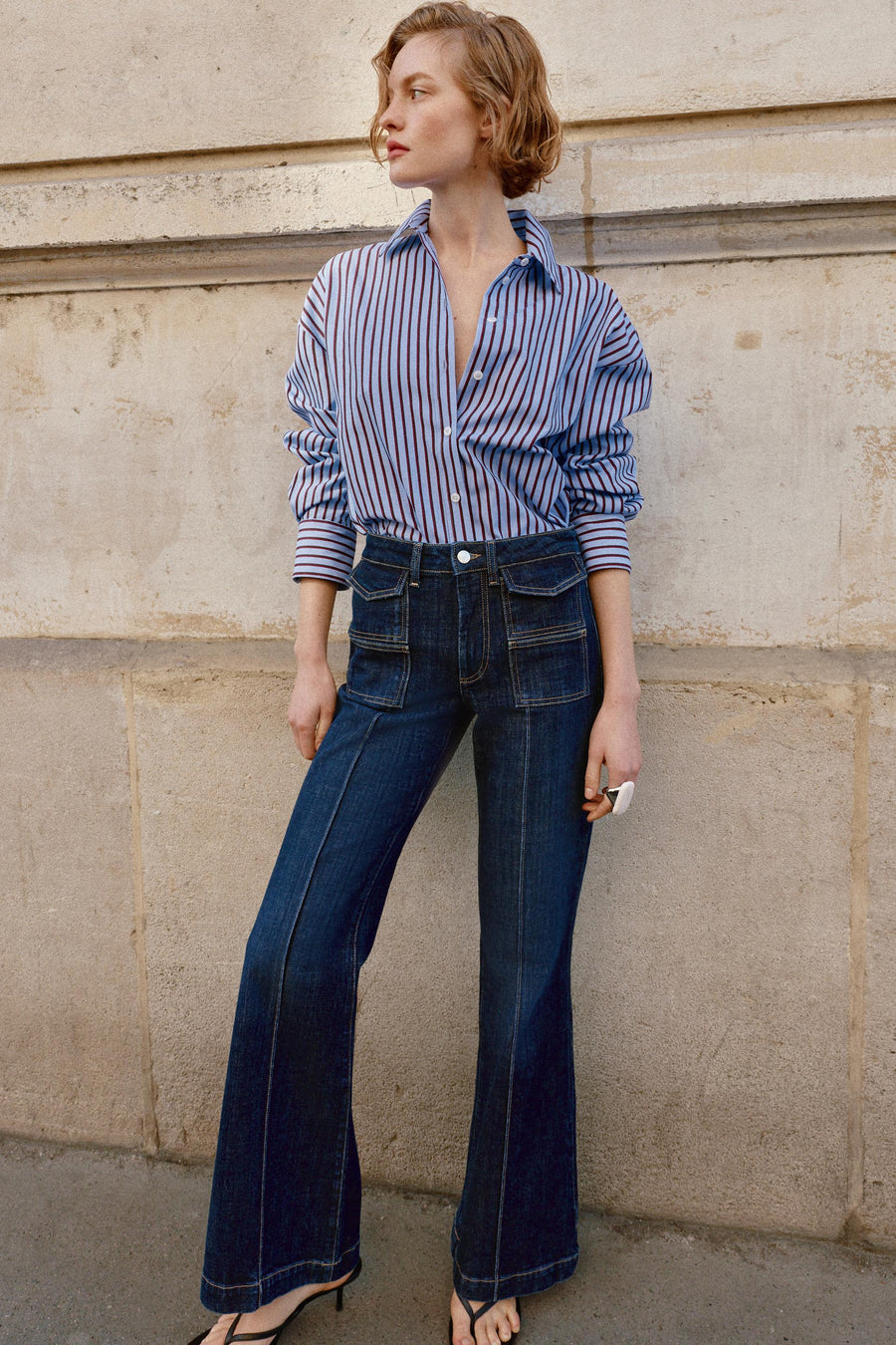 Jean Z1975 coupe bootcut taille haute à pli nervuré