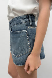 Short en denim TRF à clous