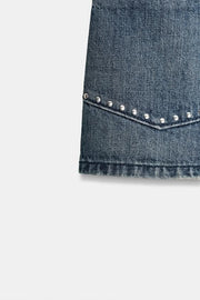 Short en denim TRF à clous