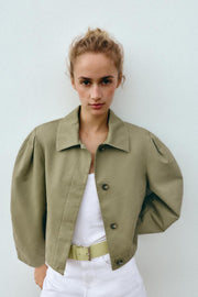 Blouson court effet délavé