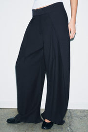 Pantalon à jambe large à plis ZW Collection