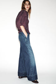 Jean Z1975 coupe droite taille basse avec revers au bas