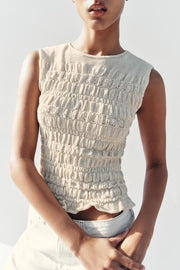Top en maille smockée