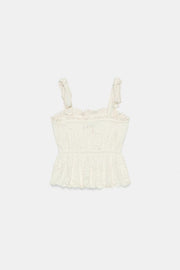 Top romantique en maille avec nœuds