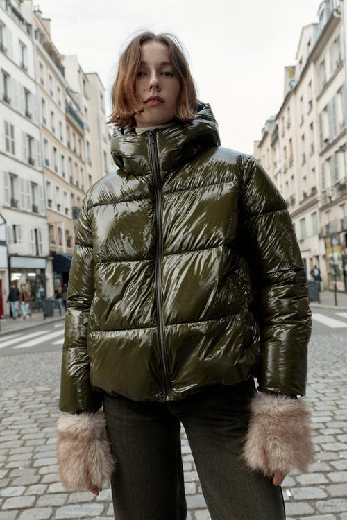 Anorak effet brillant déperlant coupe-vent