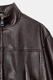 Veste bomber courte effet cuir