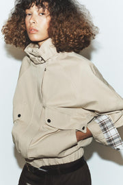 Veste bomber oversize à col montant