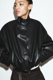 Veste bomber matelassée effet cuir