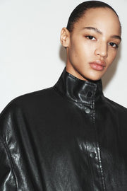 Veste bomber matelassée effet cuir