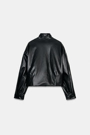Veste bomber matelassée effet cuir