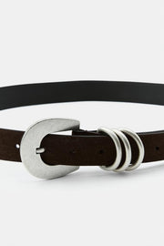 Ceinture 100 % cuir suédé à triple passant