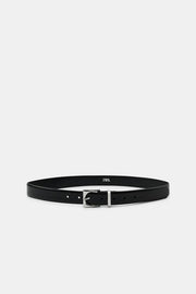 Ceinture 100 % cuir à boucle géométrique