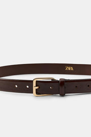Ceinture 100 % cuir à boucle carrée