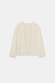 Veste en maille pointelle