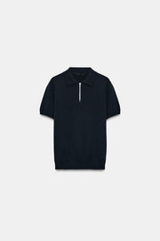 Polo en maille à fermeture zippée