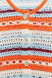Veste en maille pointelle à rayures
