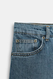Bermuda en denim à jambe large ZW Collection