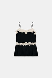 Top en dentelle contrastée ZW Collection