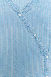 Top croisé rayé à boutons
