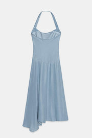 Robe en denim TRF dos-nu asymétrique