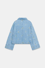 Blouson Z1975 en denim à fleurs brodées coordonné