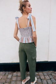 Pantalon cargo taille mi-haute