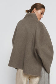 Veste en mélange de laine à surpiqûres ZW Collection