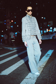 Veste en denim cintrée à boutons ZW Collection