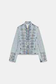 Veste en denim cintrée à boutons ZW Collection