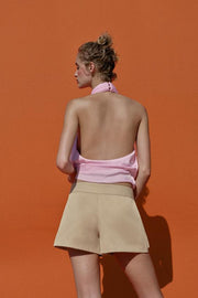 Jupe-culotte croisée taille basse