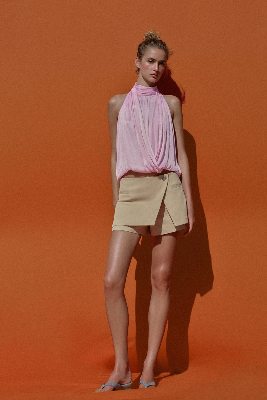 Jupe-culotte croisée taille basse